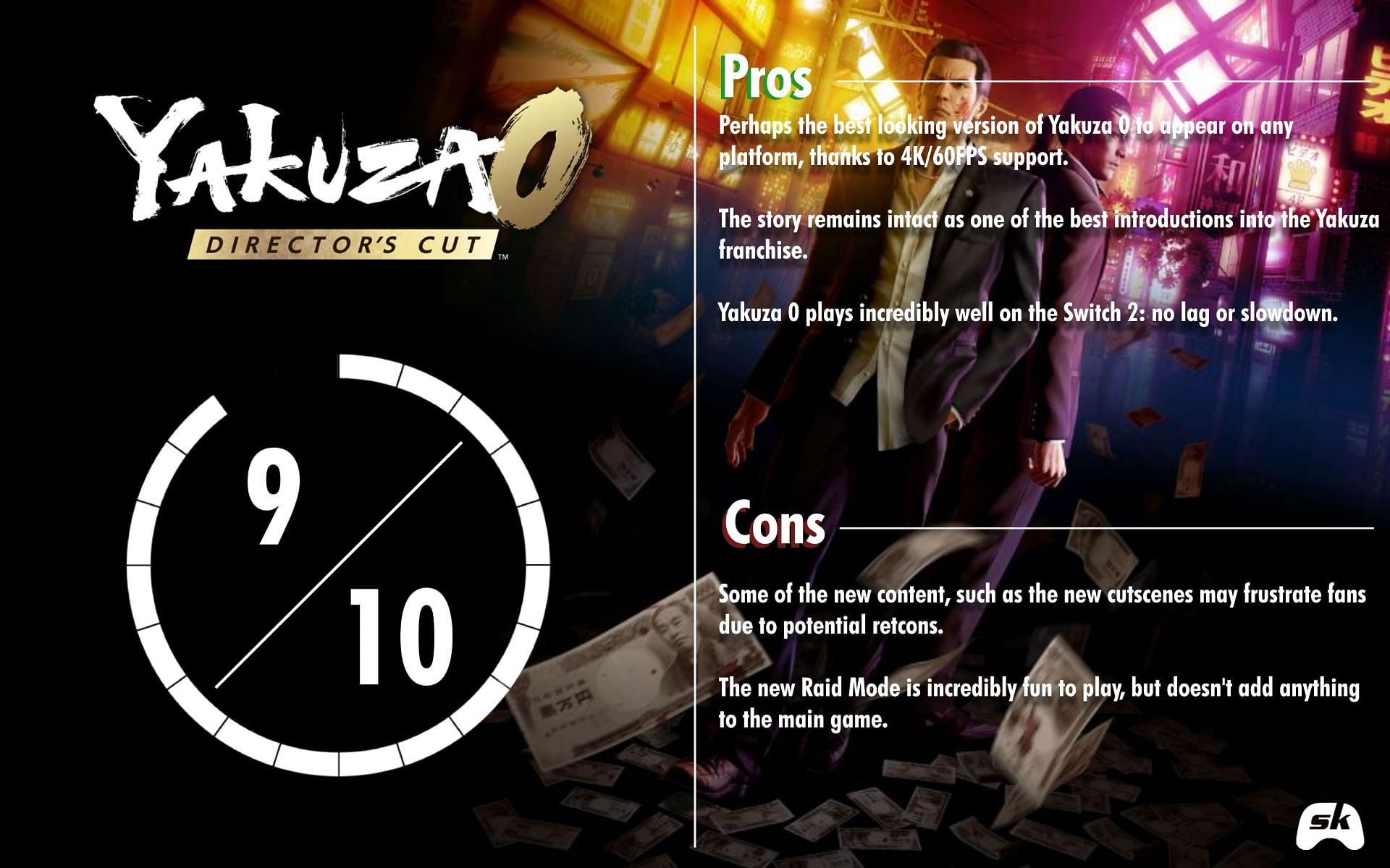 Yakuza 0 Director's Cut brings a familiar, memorable story to a brand-new console (Image via SEGA & Sportskeeda)